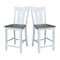International Concepts Ava Solid Wood Counter Height Bar Stool - 24" Seat Height - White/Heather Gray S05-132 - alternate 4